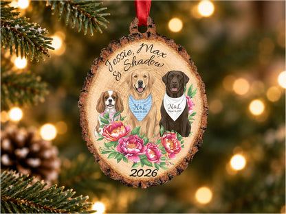Personalized Pet Portrait Wood Ornament, Pet Memorial Gift for Pet Lovers, Pet Ornament, Pet Loss Sympathy Gift for Pet Owners, Cat Dog Gift