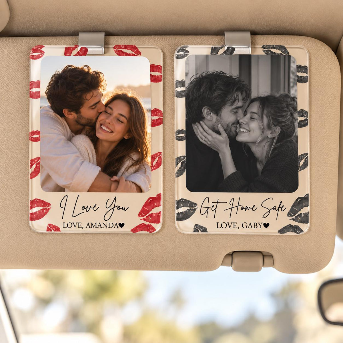 Personalized Boyfriend Gift, Photo Car Visor Clip, Anniversary Gift for Him, Drive Safe I Love You Gift for Husband, Acrylic Car Accessories