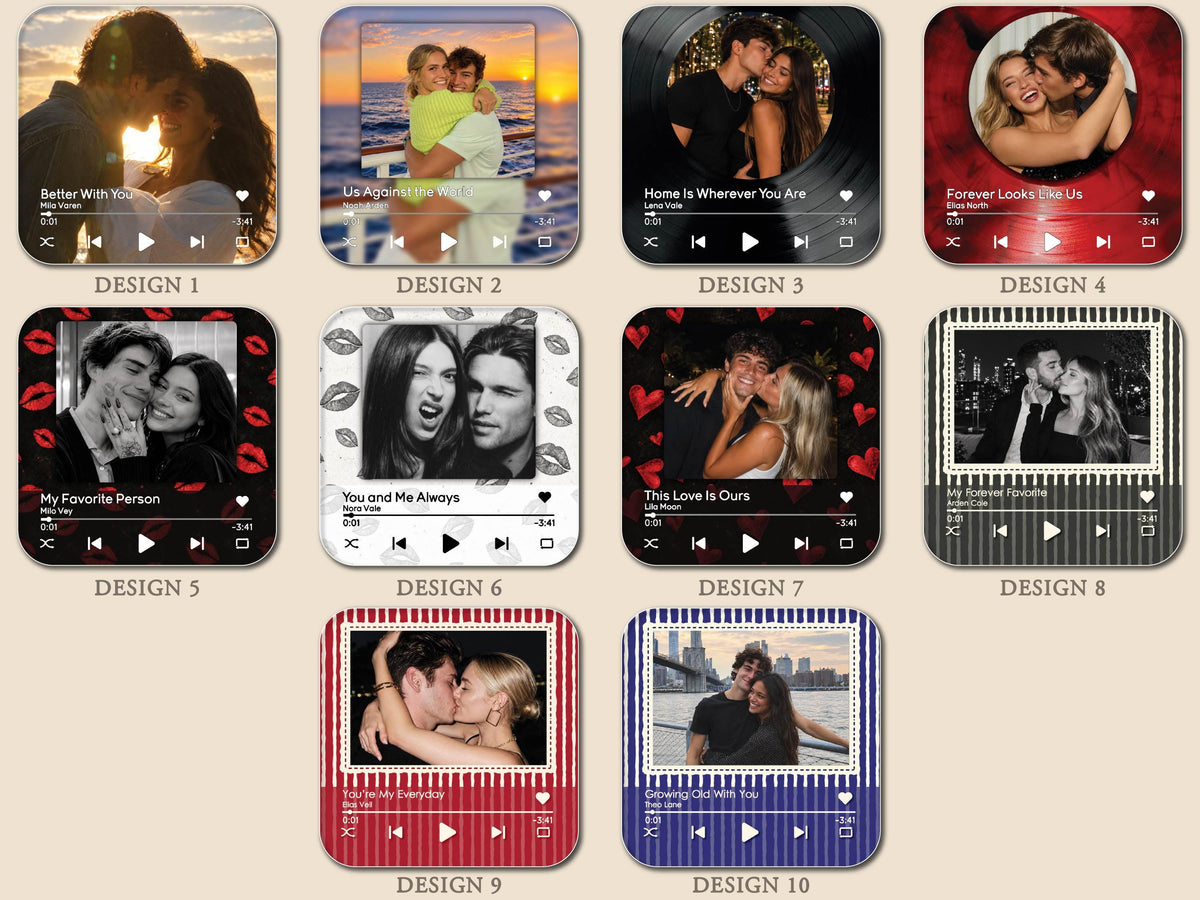 Anniversary Gift for Him, Personalized Photo Fridge Magnets, Christmas Gifts for Boyfriend, Custom Photo Music Box, Engagement Keepsake