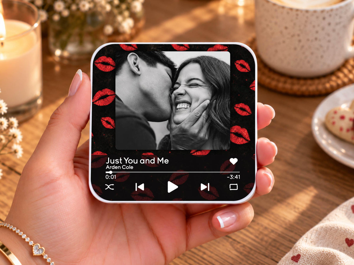 Anniversary Gift for Him, Personalized Photo Fridge Magnets, Christmas Gifts for Boyfriend, Custom Photo Music Box, Engagement Keepsake