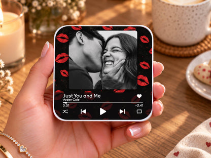 Anniversary Gift for Him, Personalized Photo Fridge Magnets, Christmas Gifts for Boyfriend, Custom Photo Music Box, Engagement Keepsake