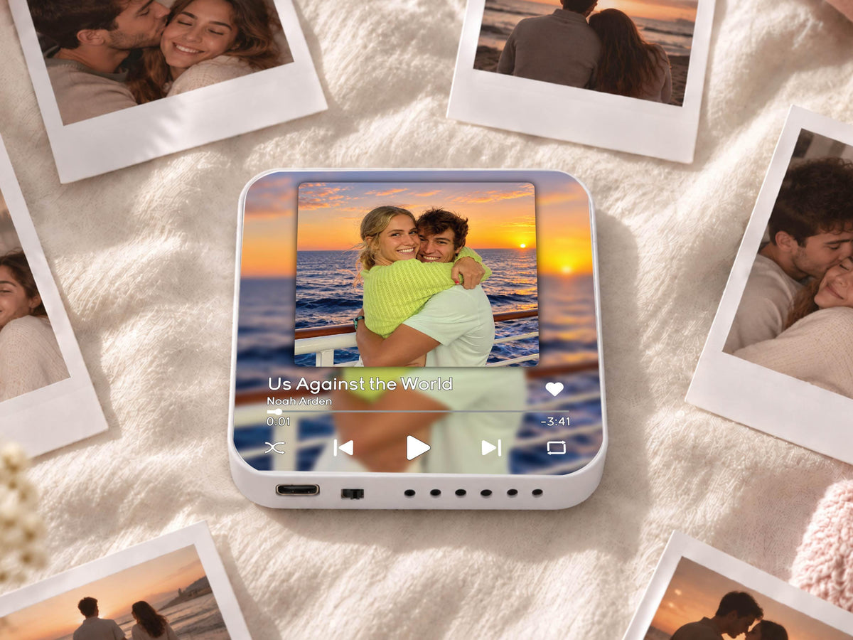 Anniversary Gift for Him, Personalized Photo Fridge Magnets, Christmas Gifts for Boyfriend, Custom Photo Music Box, Engagement Keepsake