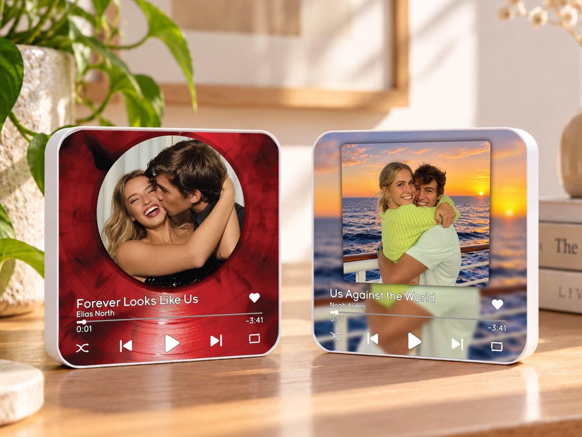 Anniversary Gift for Him, Personalized Photo Fridge Magnets, Christmas Gifts for Boyfriend, Custom Photo Music Box, Engagement Keepsake