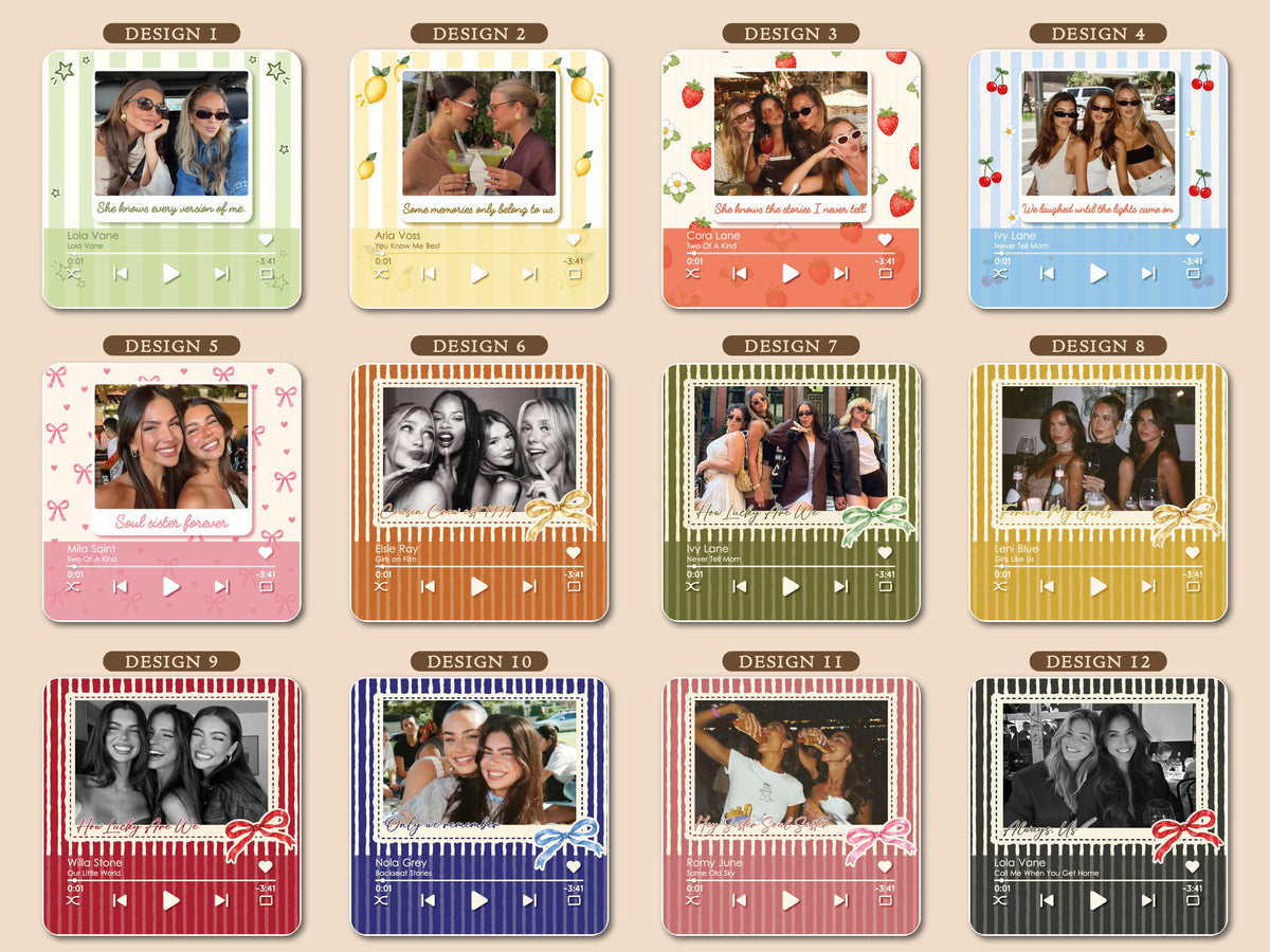 Personalized Sister Photo Fridge Magnet, Custom Music Magnet for Best Friend Wedding Day, Soul Sister Gift, Music Box, Maid of Honor Gifts