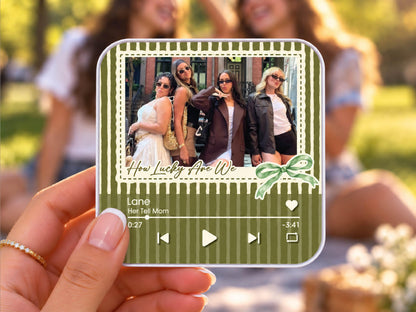 Personalized Sister Photo Fridge Magnet, Custom Music Magnet for Best Friend Wedding Day, Soul Sister Gift, Music Box, Maid of Honor Gifts