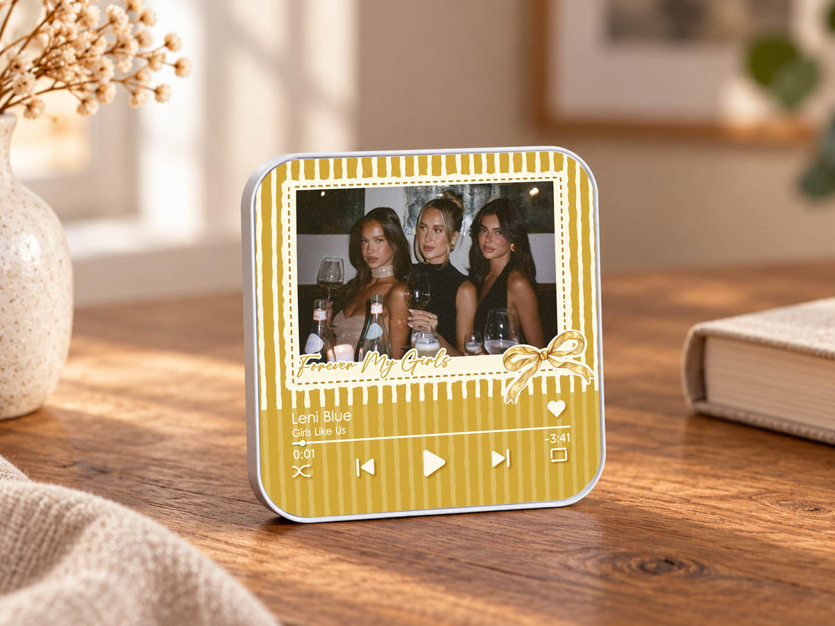 Personalized Sister Photo Fridge Magnet, Custom Music Magnet for Best Friend Wedding Day, Soul Sister Gift, Music Box, Maid of Honor Gifts