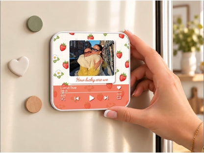 Personalized Sister Photo Fridge Magnet, Custom Music Magnet for Best Friend Wedding Day, Soul Sister Gift, Music Box, Maid of Honor Gifts