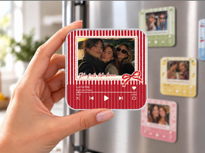 Personalized Sister Photo Fridge Magnet, Custom Music Magnet for Best Friend Wedding Day, Soul Sister Gift, Music Box, Maid of Honor Gifts