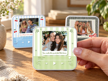 Personalized Sister Photo Fridge Magnet, Custom Music Magnet for Best Friend Wedding Day, Soul Sister Gift, Music Box, Maid of Honor Gifts