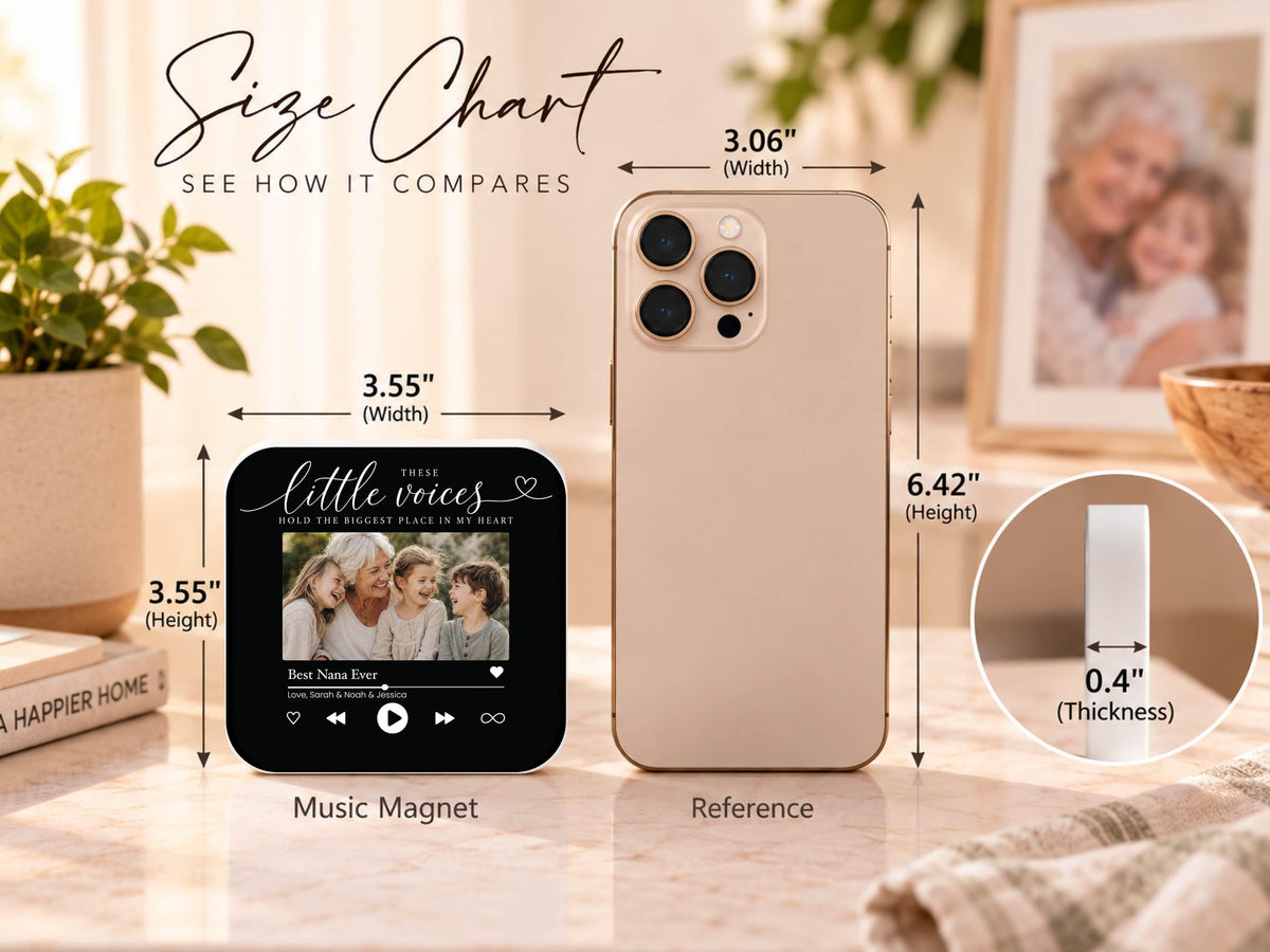 Personalized Grandparents Gift, Grandkids Voice Recording Magnet, Custom Photo Fridge Magnet, Grandma Grandpa Birthday Gift from Grandkids