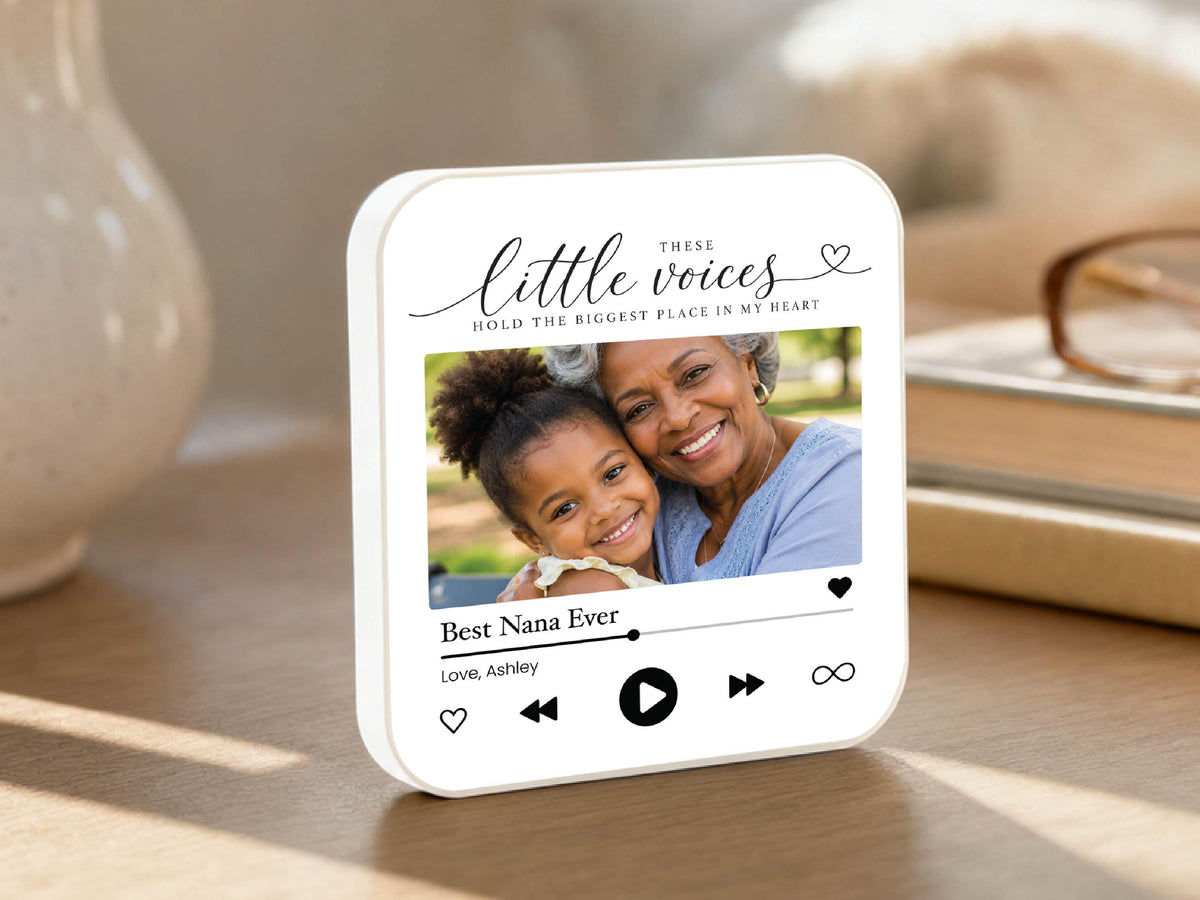 Personalized Grandparents Gift, Grandkids Voice Recording Magnet, Custom Photo Fridge Magnet, Grandma Grandpa Birthday Gift from Grandkids