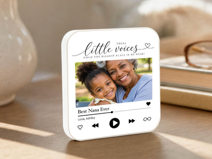 Personalized Grandparents Gift, Grandkids Voice Recording Magnet, Custom Photo Fridge Magnet, Grandma Grandpa Birthday Gift from Grandkids