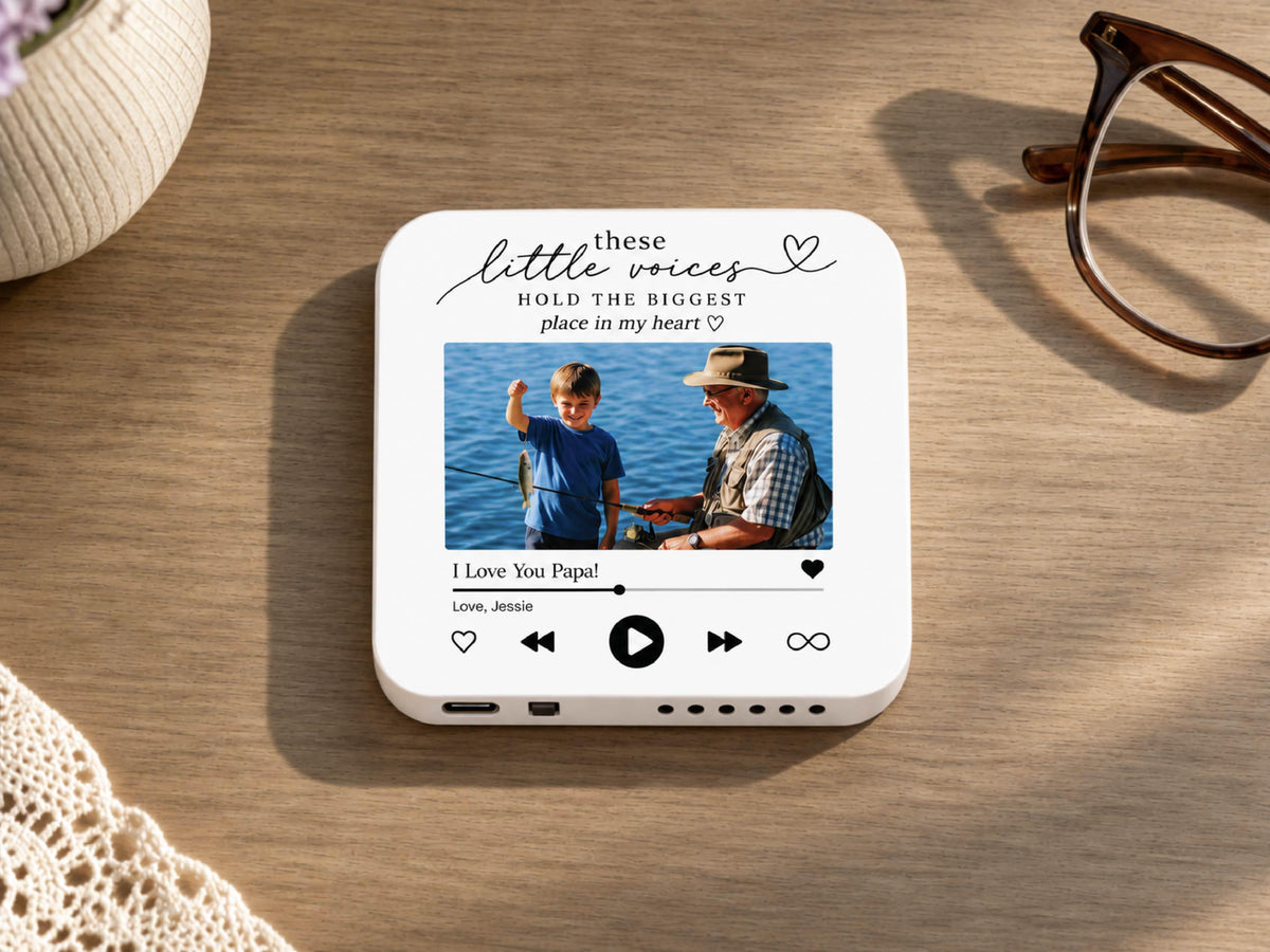Personalized Grandparents Gift, Grandkids Voice Recording Magnet, Custom Photo Fridge Magnet, Grandma Grandpa Birthday Gift from Grandkids