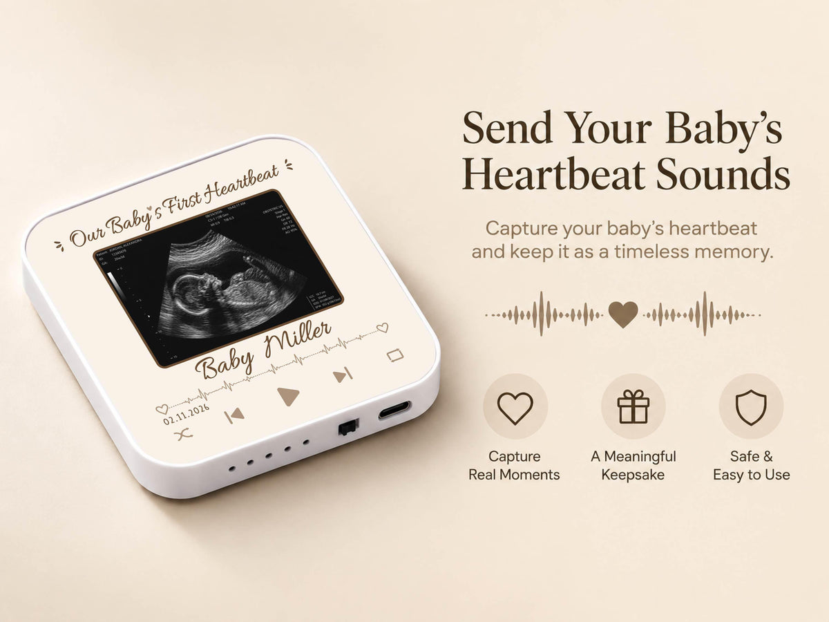 Personalized Baby Heartbeat Magnet, Pregnancy Reveal Fridge Magnet, Ultrasound Photo Keepsake, Pregnancy Announcement Gift, Baby Shower Gift