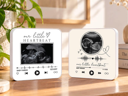 Personalized Baby Heartbeat Magnet, Pregnancy Reveal Fridge Magnet, Ultrasound Photo Keepsake, Pregnancy Announcement Gift, Baby Shower Gift