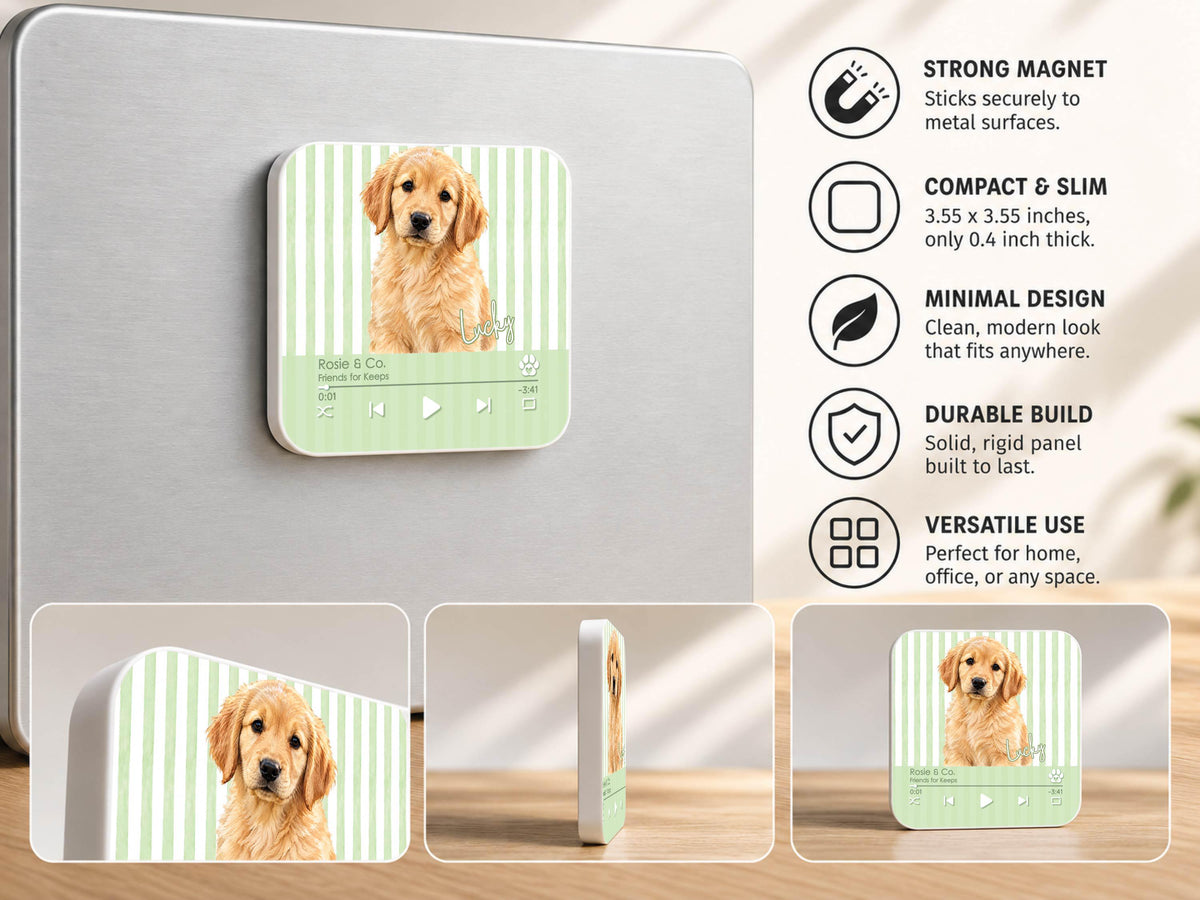 Custom Dog Photo Magnet, Personalized Pet Portrait Gift, Dog Lover Gift, Cat Mom Gift, Memorial Dog Gift, Loss of Pet Memorial Keepsake
