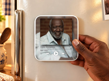 Personalized Memorial Music Magnet, In Loving Memory Custom Photo Magnet, Memorial Photo Frame, Remembrance Keepsake Loss of Mom Dad Gift