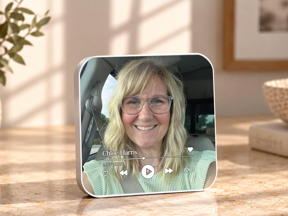 Personalized Memorial Music Magnet, In Loving Memory Custom Photo Magnet, Memorial Photo Frame, Remembrance Keepsake Loss of Mom Dad Gift