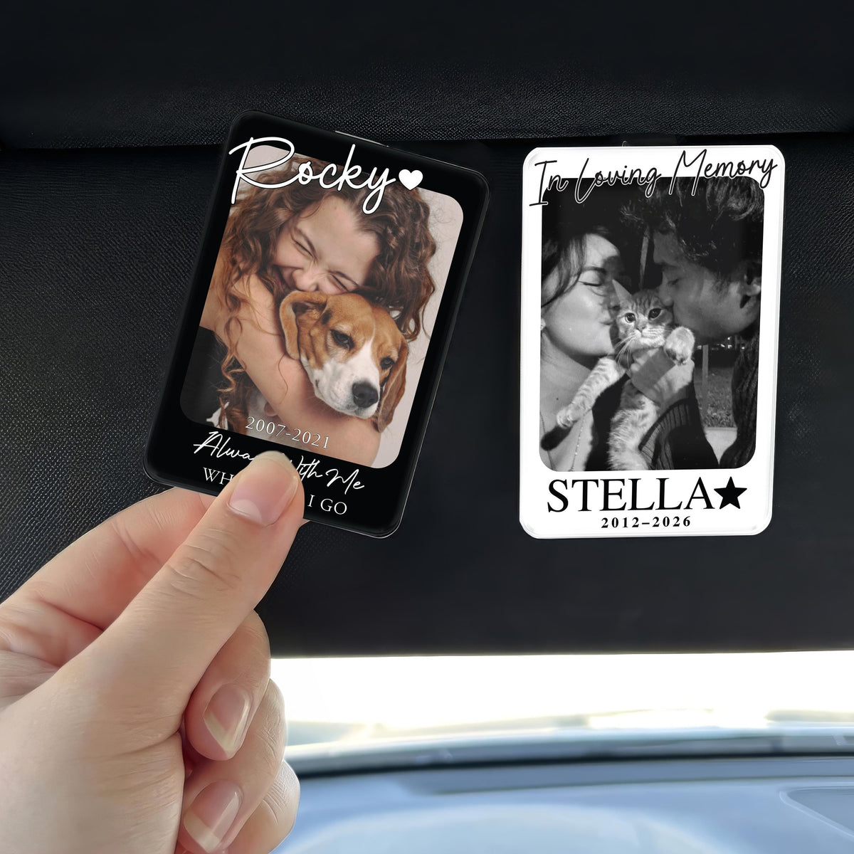 Personalized Dog Sympathy Gift, Pet Loss Memorial, In Loving Memory Keepsake, Custom Dog Photo Car Visor Clip, Dog Memorial Christmas Gifts