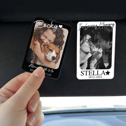 Personalized Dog Sympathy Gift, Pet Loss Memorial, In Loving Memory Keepsake, Custom Dog Photo Car Visor Clip, Dog Memorial Christmas Gifts
