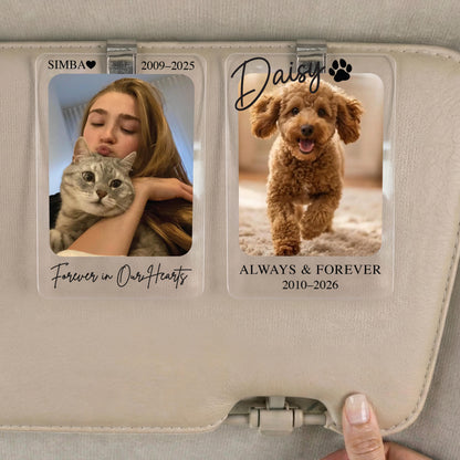 Personalized Dog Sympathy Gift, Pet Loss Memorial, In Loving Memory Keepsake, Custom Dog Photo Car Visor Clip, Dog Memorial Christmas Gifts