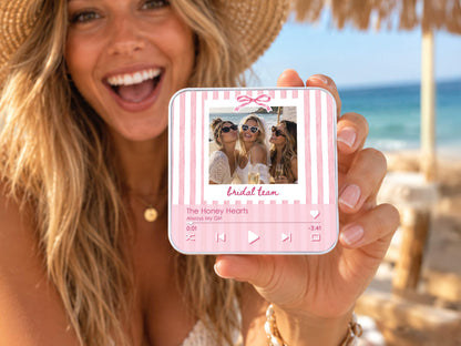 Personalized Bachelorette Photo Music Box Magnet, Music Player Gift for Maid of Honor, Bridesmaid Proposal Keepsake,Bachelorette Trip Favors