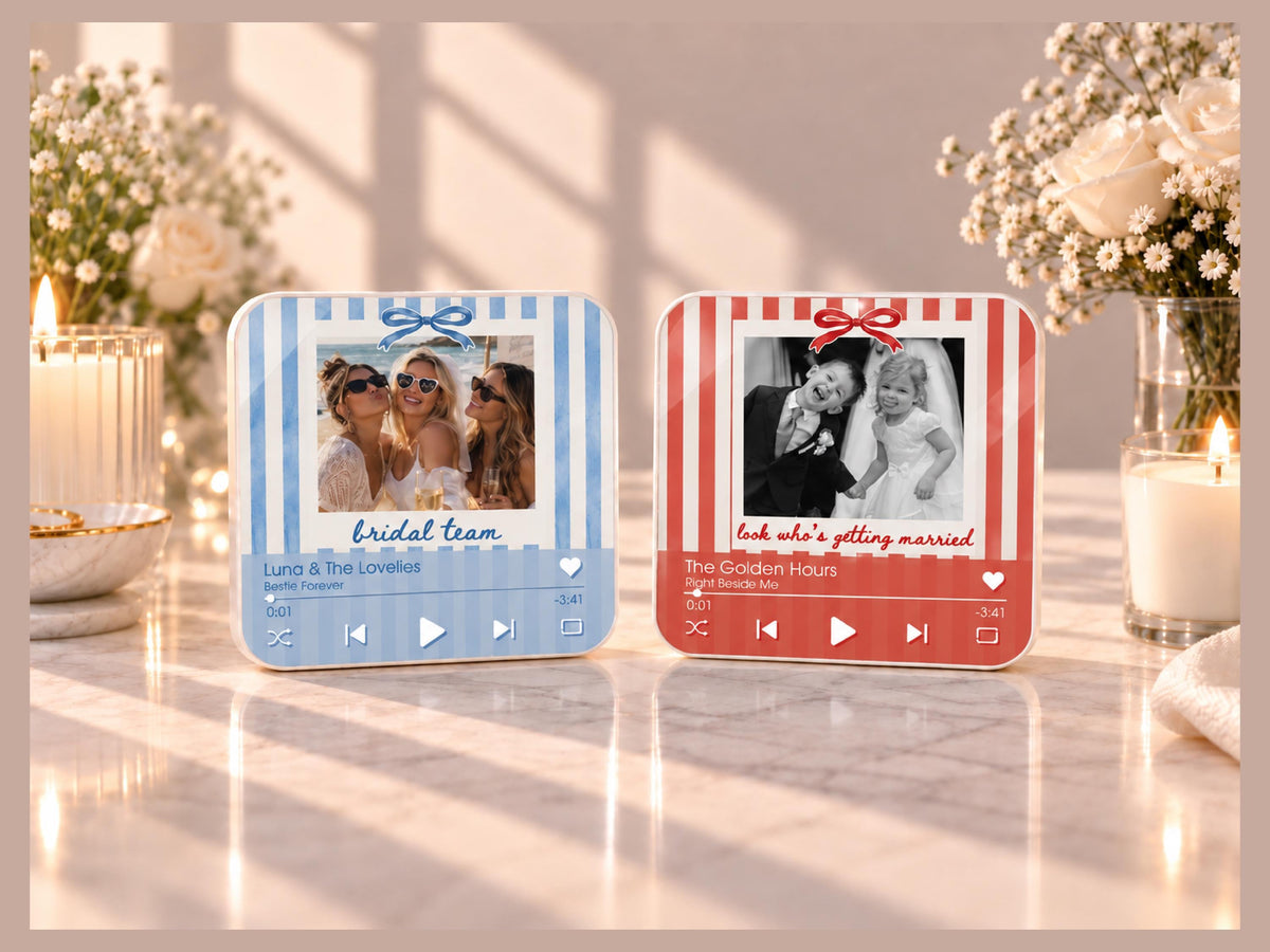Personalized Bachelorette Photo Music Box Magnet, Music Player Gift for Maid of Honor, Bridesmaid Proposal Keepsake,Bachelorette Trip Favors