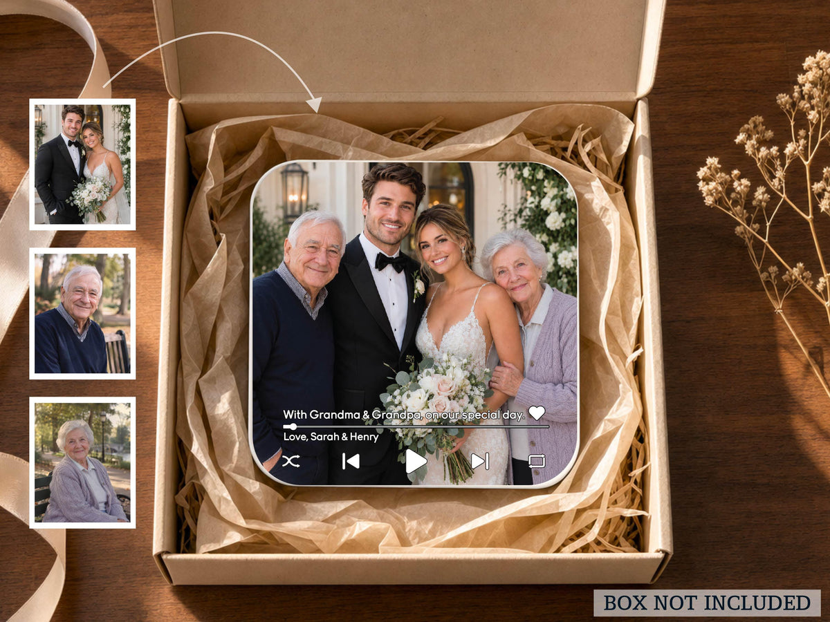 Custom Photo Merge Magnet, Personalized Family Photo Collage w/ Voice Record, Multiple Photos Into One Picture, Grandma Gift from Grandkids
