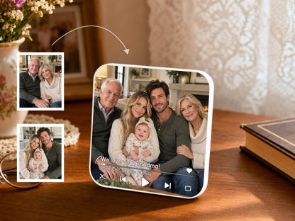 Custom Photo Merge Magnet, Personalized Family Photo Collage w/ Voice Record, Multiple Photos Into One Picture, Grandma Gift from Grandkids