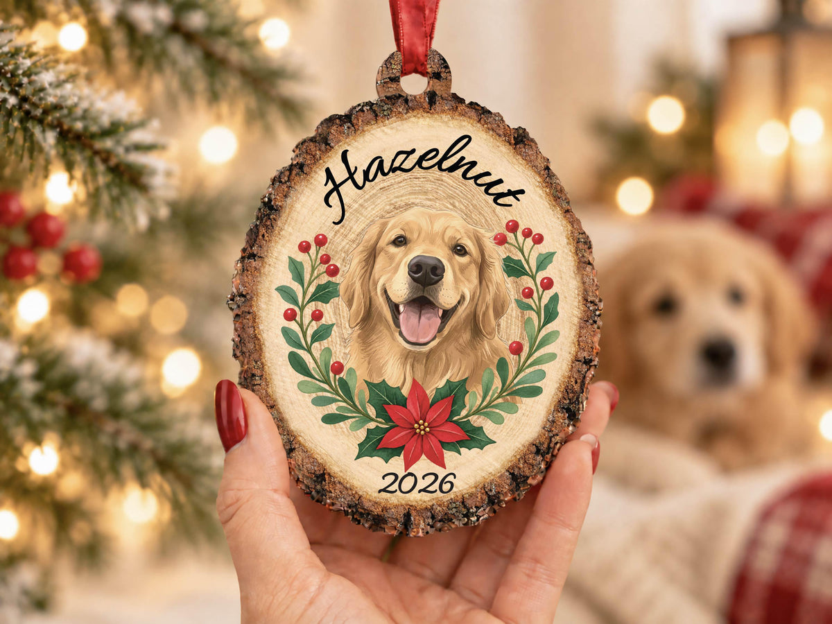 Personalized Pet Portrait Wood Ornament, Pet Memorial Gift for Pet Lovers, Pet Ornament, Pet Loss Sympathy Gift for Pet Owners, Cat Dog Gift