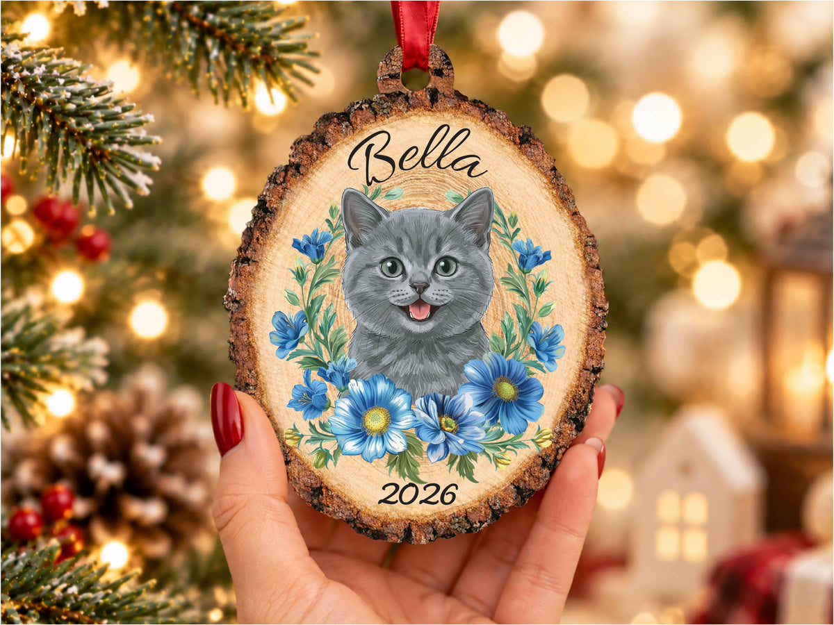 Personalized Pet Portrait Wood Ornament, Pet Memorial Gift for Pet Lovers, Pet Ornament, Pet Loss Sympathy Gift for Pet Owners, Cat Dog Gift