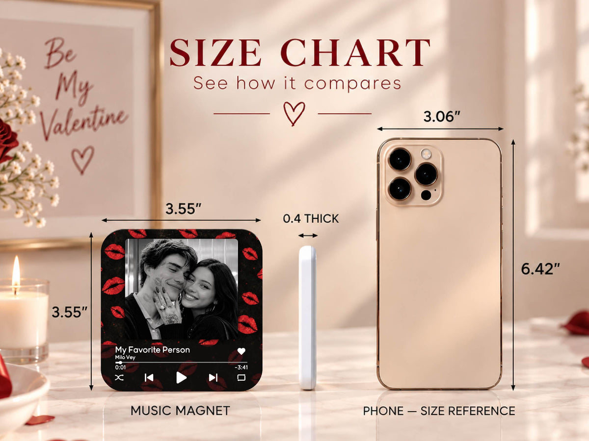 Anniversary Gift for Him, Personalized Photo Fridge Magnets, Christmas Gifts for Boyfriend, Custom Photo Music Box, Engagement Keepsake