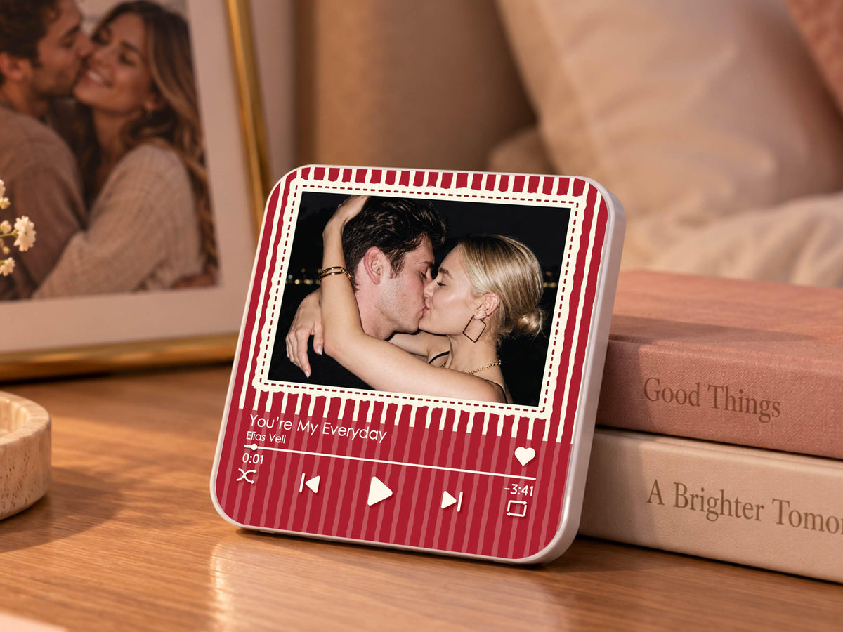 Anniversary Gift for Him, Personalized Photo Fridge Magnets, Christmas Gifts for Boyfriend, Custom Photo Music Box, Engagement Keepsake