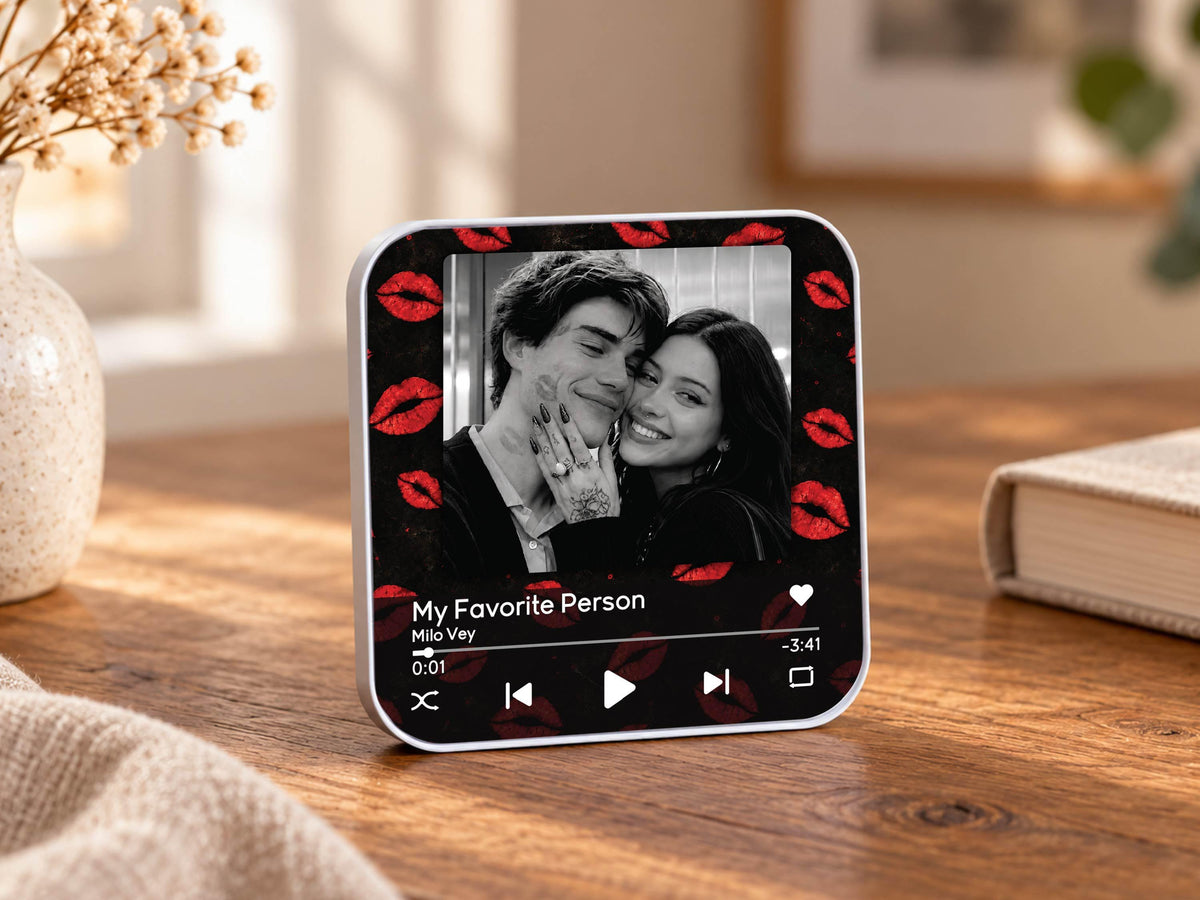 Anniversary Gift for Him, Personalized Photo Fridge Magnets, Christmas Gifts for Boyfriend, Custom Photo Music Box, Engagement Keepsake