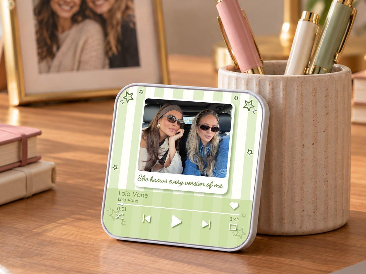 Personalized Sister Photo Fridge Magnet, Custom Music Magnet for Best Friend Wedding Day, Soul Sister Gift, Music Box, Maid of Honor Gifts