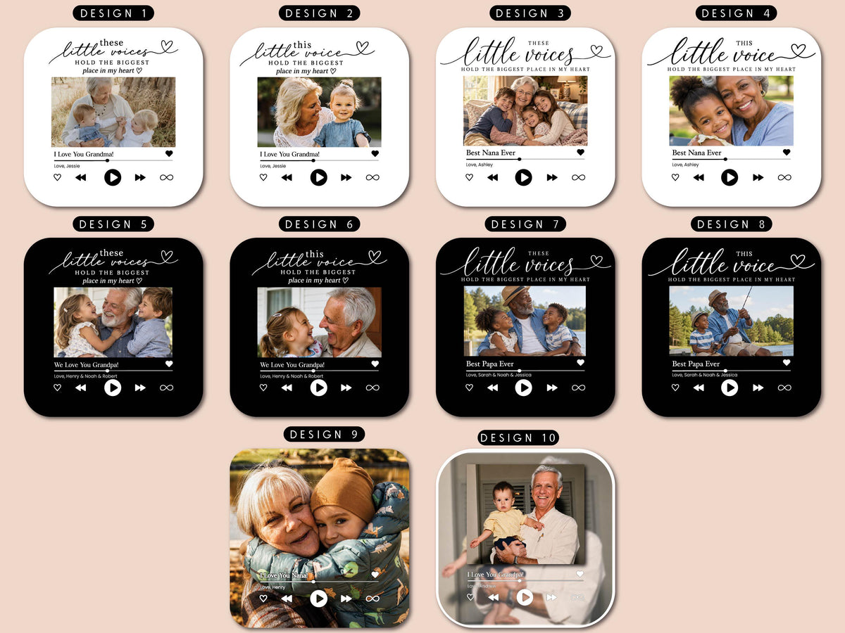 Personalized Grandparents Gift, Grandkids Voice Recording Magnet, Custom Photo Fridge Magnet, Grandma Grandpa Birthday Gift from Grandkids