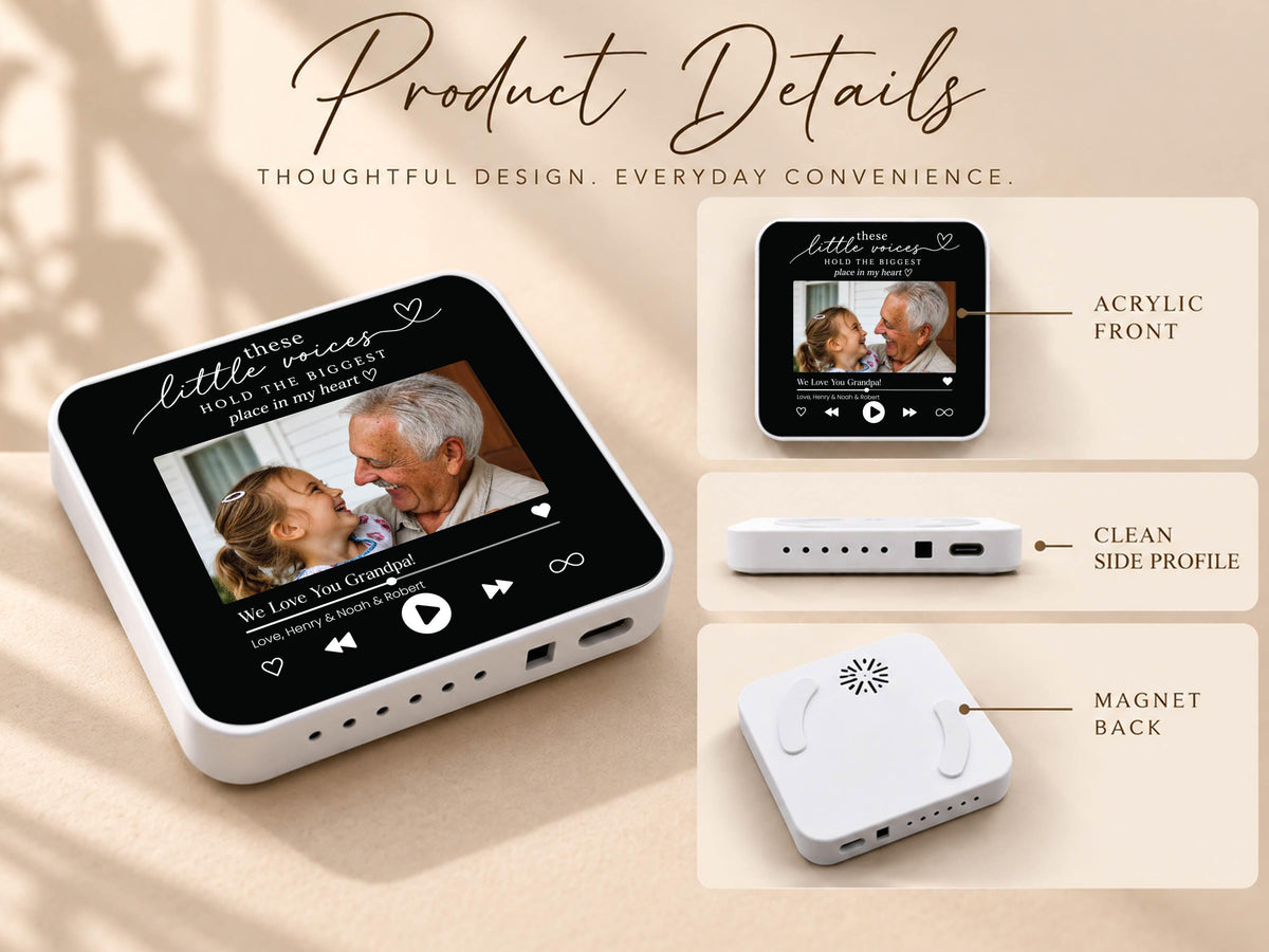 Personalized Grandparents Gift, Grandkids Voice Recording Magnet, Custom Photo Fridge Magnet, Grandma Grandpa Birthday Gift from Grandkids