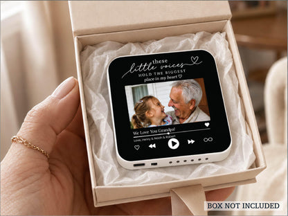 Personalized Grandparents Gift, Grandkids Voice Recording Magnet, Custom Photo Fridge Magnet, Grandma Grandpa Birthday Gift from Grandkids