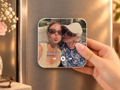 Personalized Grandparents Gift, Grandkids Voice Recording Magnet, Custom Photo Fridge Magnet, Grandma Grandpa Birthday Gift from Grandkids
