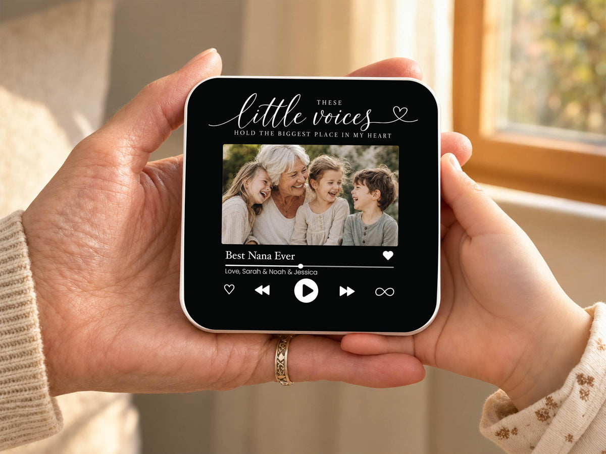 Personalized Grandparents Gift, Grandkids Voice Recording Magnet, Custom Photo Fridge Magnet, Grandma Grandpa Birthday Gift from Grandkids