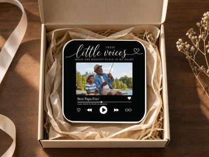 Personalized Grandparents Gift, Grandkids Voice Recording Magnet, Custom Photo Fridge Magnet, Grandma Grandpa Birthday Gift from Grandkids