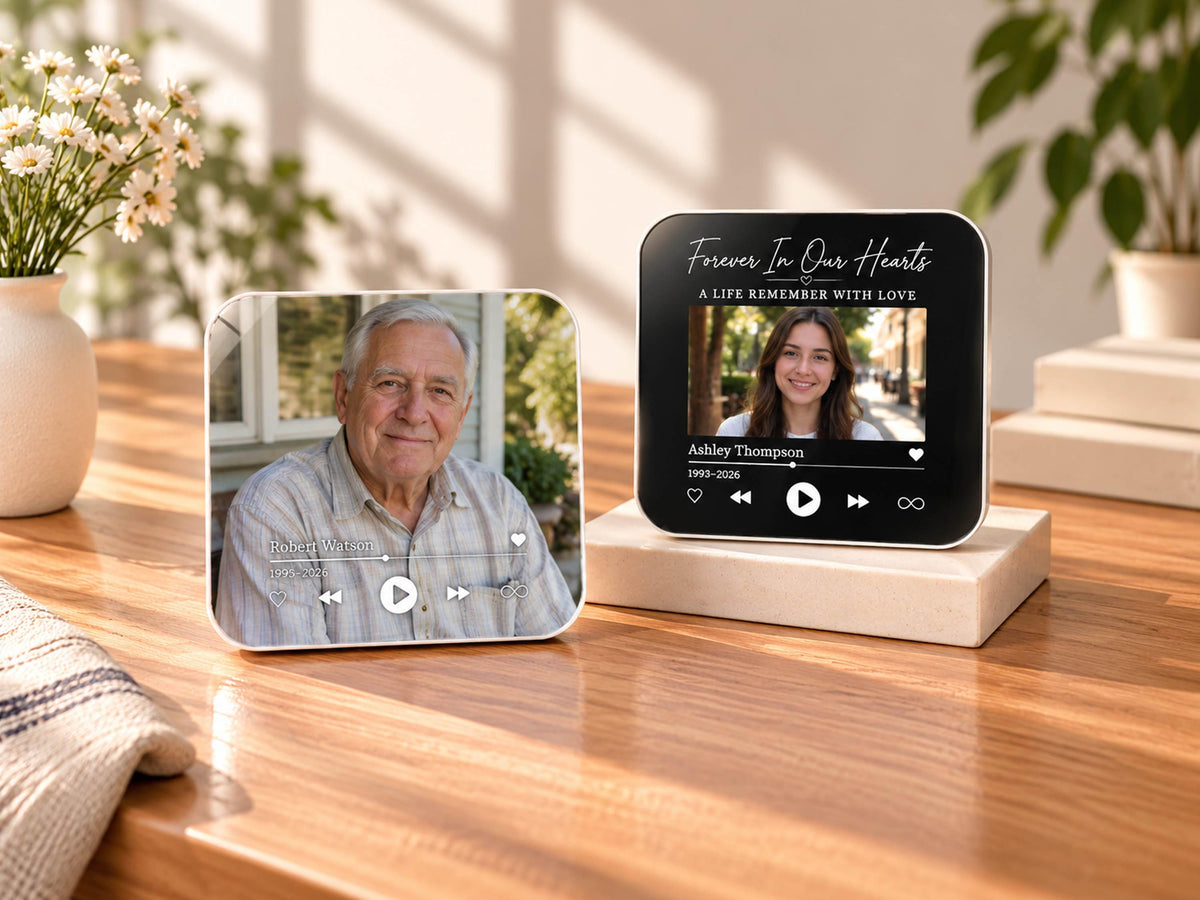 Personalized Memorial Music Magnet, In Loving Memory Custom Photo Magnet, Memorial Photo Frame, Remembrance Keepsake Loss of Mom Dad Gift