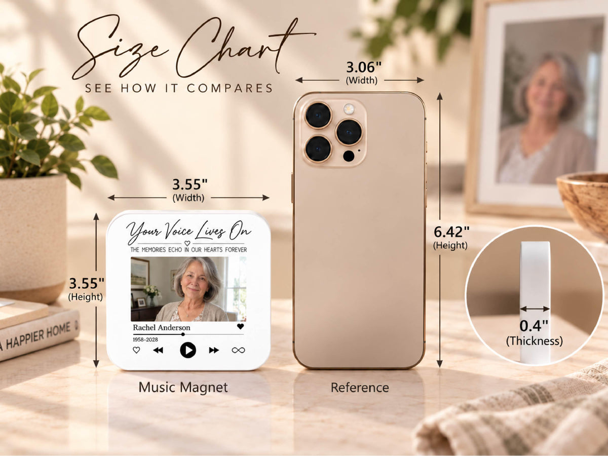 Personalized Memorial Music Magnet, In Loving Memory Custom Photo Magnet, Memorial Photo Frame, Remembrance Keepsake Loss of Mom Dad Gift