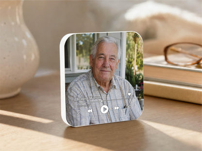 Personalized Memorial Music Magnet, In Loving Memory Custom Photo Magnet, Memorial Photo Frame, Remembrance Keepsake Loss of Mom Dad Gift