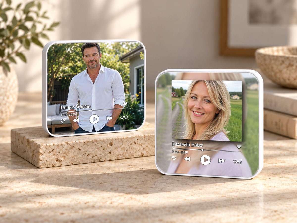 Personalized Memorial Music Magnet, In Loving Memory Custom Photo Magnet, Memorial Photo Frame, Remembrance Keepsake Loss of Mom Dad Gift