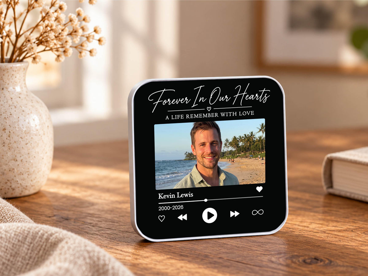 Personalized Memorial Music Magnet, In Loving Memory Custom Photo Magnet, Memorial Photo Frame, Remembrance Keepsake Loss of Mom Dad Gift