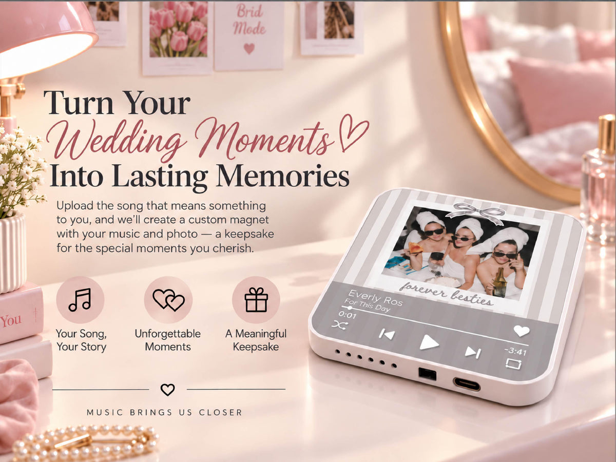 Personalized Bachelorette Photo Music Box Magnet, Music Player Gift for Maid of Honor, Bridesmaid Proposal Keepsake,Bachelorette Trip Favors