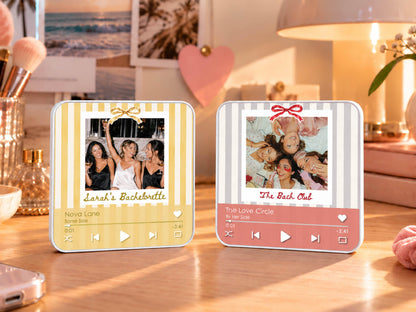 Personalized Bachelorette Photo Music Box Magnet, Music Player Gift for Maid of Honor, Bridesmaid Proposal Keepsake,Bachelorette Trip Favors