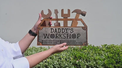 Personalized Wood Workshop Sign, Father's Day Gift