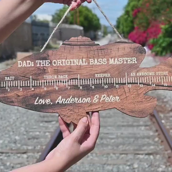 Personalized Fish Ruler for Fathers Day Gift From Kids, Fishing Gift for Dad, Funny Fish Ruler for Dad Gift for Grandpa, Fishing Buddy Gift